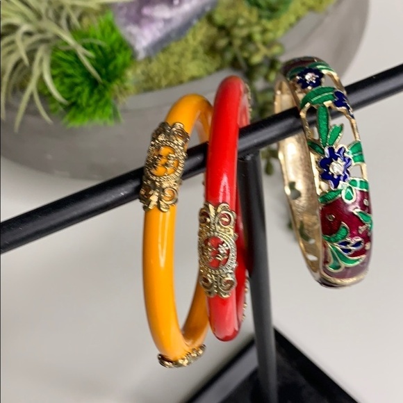 Colorful Turkish bangle 3 piece set Costume jewelry - Picture 4 of 5